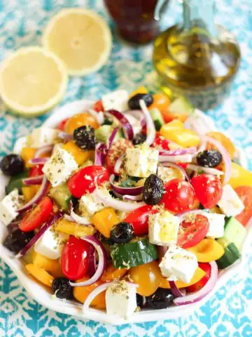 Salade grecque origan et zeste de citron