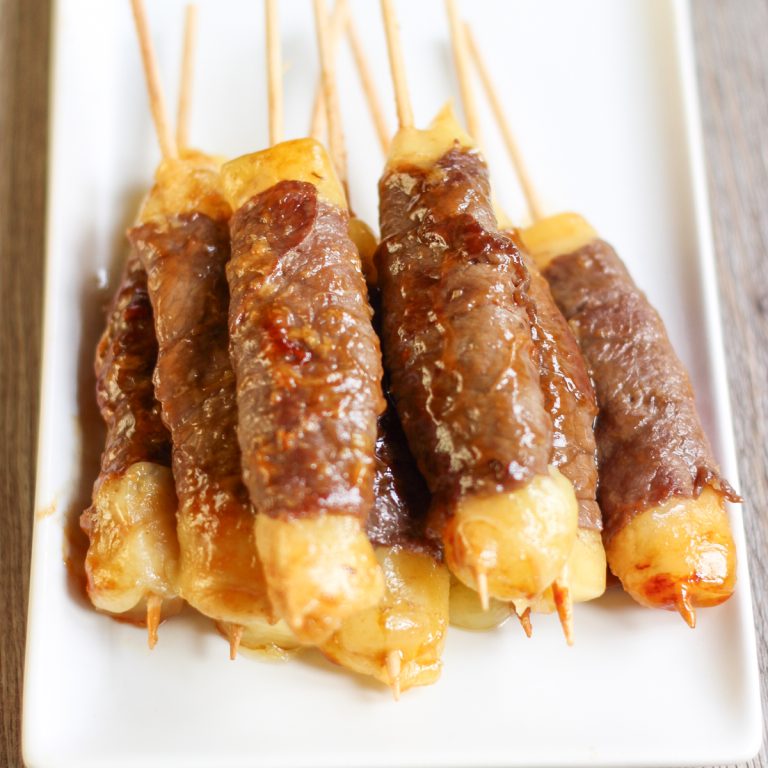 Brochettes de bœuf au fromage japonaises
