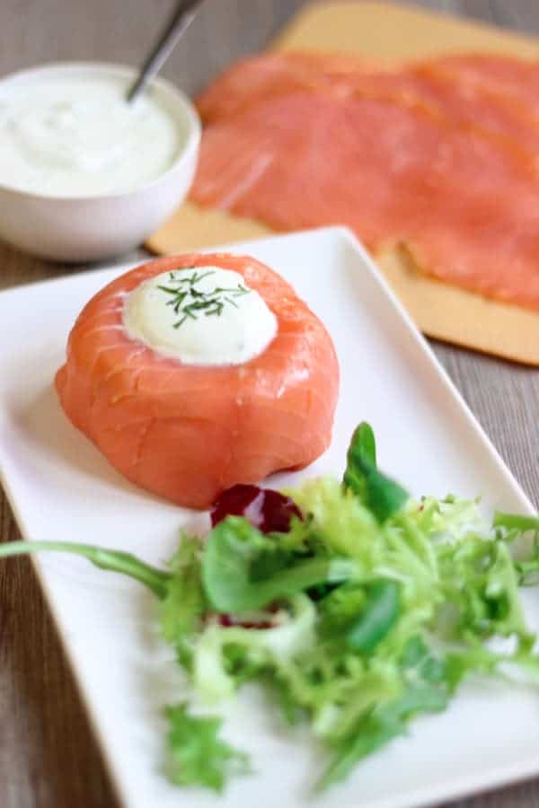 Dômes de saumon au fromage frais