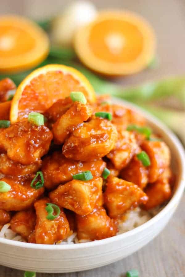 Poulet à l'orange à la chinoise