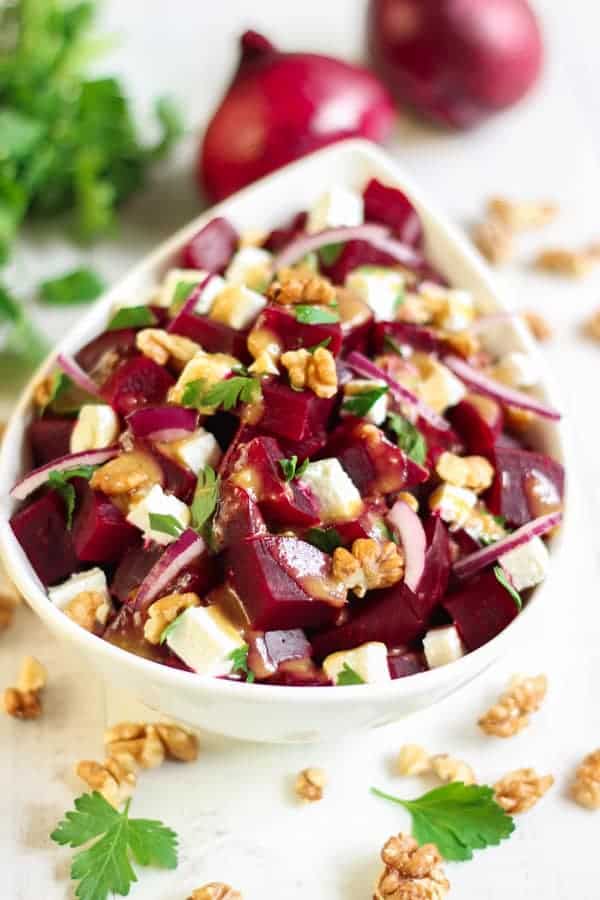 Salade de betteraves feta et noix