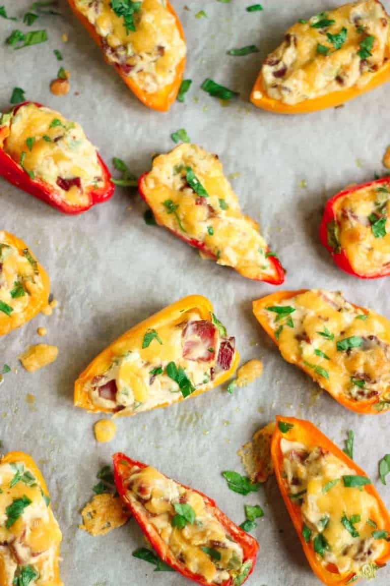 Mini poivrons au fromage frais et bacon