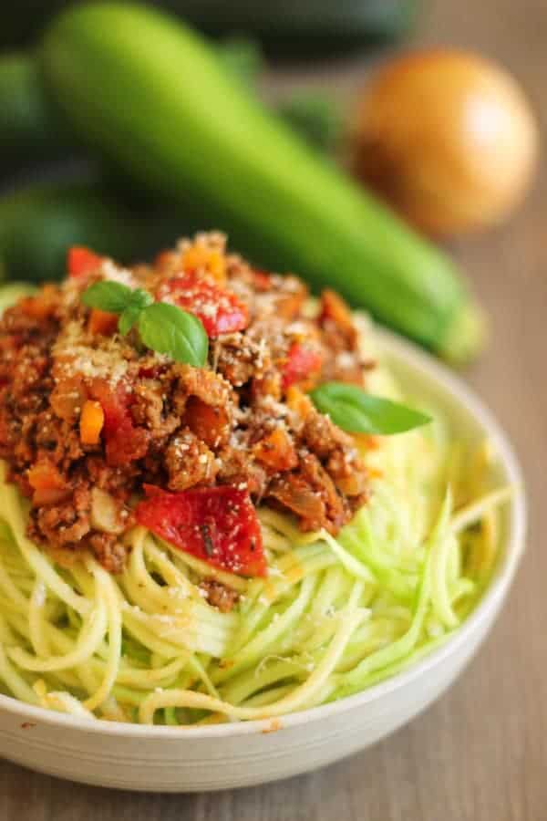Spaghetti de courgettes à la bolognaise